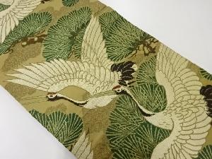アンティーク　松に鶴模様織出し丸帯（材料）